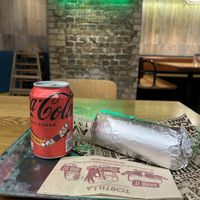 Medium vegan chili burrito and Coke Zero   at Tortilla - Camden Town in North West London