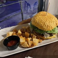 Vegan black bean burger   at Pa' Comer Sano in Vega Baja