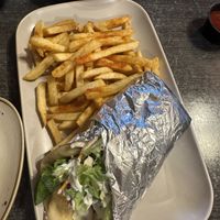 Beyond meat gyro and friess  at Pa' Comer Sano in Vega Baja