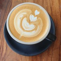 Latte art at Scenario Cafe in Yeronga