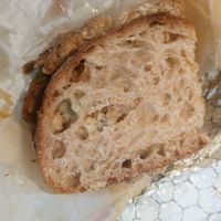 Seitan melt. Every part of it was phenomenal-the bread, the seitan, the vegan cheese, pickles, and the shmear. The best sandwich I've ever had and I've been vegan 37 years. I grew  at Allegro Bakery in Pittsburgh