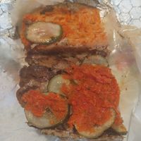 The urged side of the inside of the sandwich at Allegro Bakery in Pittsburgh