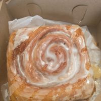 The biggest flakiest cinnamon roll. So big and yummy! at Allegro Bakery in Pittsburgh