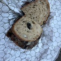 Mushroom melt with house made oat milk cheese and sourdough.   at Allegro Bakery in Pittsburgh