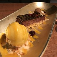 Cherry slice with mango sorbet  at Vego Delish in Perth