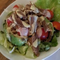 Chick'n avocado salad at Ila in Dubai