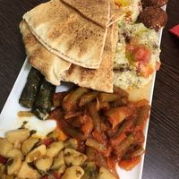 Veg platter (ask for vegan version) at Palms Cafe in Nottingham