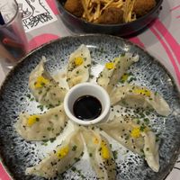 Croquetas shiitake y gyozas verduras  at Mahara in A Coruna