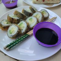 I never thought I'd love sushi this much at Coral Restaurante in Cozumel