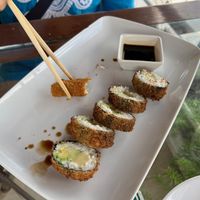 Crunchy sushi—we liked it so much, we ordered another round to eat on the ferry back to Playa del Carmen.  at Coral Restaurante in Cozumel