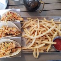 Vegetarian Koren Tacos with fries at Lake Park Diner in Naples