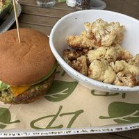 Burger and cauliflower   at Lake Park Diner in Naples