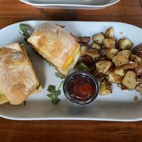 Early Bird breakfast sandwich  at Brunch Bird in Austin