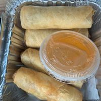 Crispy spring rolls with sauce  at Thai Charm in New Milford