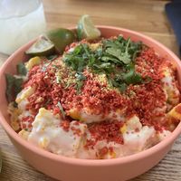 The corn bowl was HUgE great for a party or group but a lot for just 2! 🤣 so good though  at Rascal's in Santa Barbara