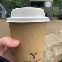 Honeycomb hot chocolate in a biodegradeable cup   at Planted Coffee Co - Food Trailer in Hertford