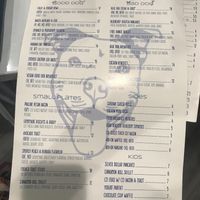 Menu front  at Blue Dog Bistro in Ocean Springs