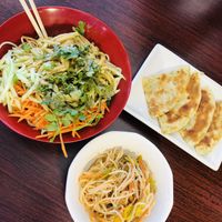 Shredded potato salad and crispy green onion pancakes   at Beijing Noodle in Fort Collins