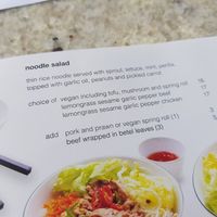 Menu - noodle salad at Eat Fuh in Darlinghurst