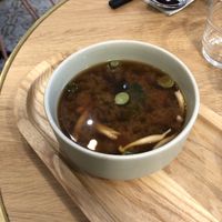Miso soup (all vegan)  at Graines du Jour in Paris