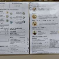 Menu as of September 2024 at Graines du Jour in Paris