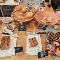 Cakes choices home made at Graines du Jour in Paris