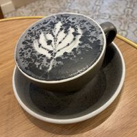 Charcoal latte  at Graines du Jour in Paris