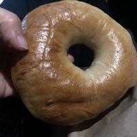 Plain bagel   at Queens Bagels & Delicatessen in Forest Hills
