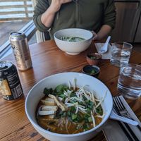 Vegan pho ❤️ at Nekst Event in Astoria