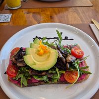 Beetroot hummus sourdough toast at Organic Jungle in Gran Canaria