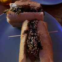 General tsos hoagie this was the winner that crispy chicken was drool worthy!!  at Monster Vegan in Philadelphia