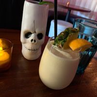 Tequila cocktail and orange cream mocktail so fun and cute  at Monster Vegan in Philadelphia