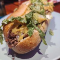 Vegan Philly cheese steak which was pretty good but massive and so much bread at Monster Vegan in Philadelphia