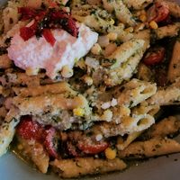 Penne with pesto at Monster Vegan in Philadelphia