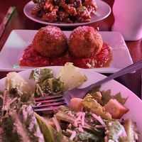 Caesar, mac&cheese balls, general tsos wings at Monster Vegan in Philadelphia