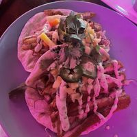 Tacos with crispy chikn   at Monster Vegan in Philadelphia