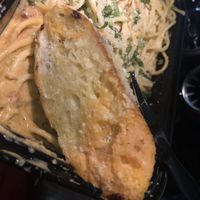 Garlic bread 
Cajun Alfredo #vegan   at Monster Vegan in Philadelphia