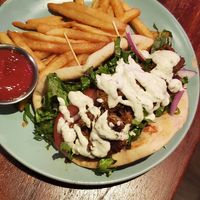 Gyro with fries #Veganuary at Monster Vegan in Philadelphia