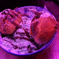 Mint Oreo beignet sundae at Monster Vegan in Philadelphia
