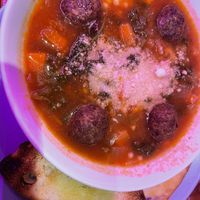 Meatball soup  at Monster Vegan in Philadelphia