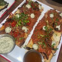 First of 2 bbq options sorry cant remember the name! The one with the ranch, in 2 parts as i opted for no chilli pepper or onion.   at Four Side Vegan Pizza in Manchester