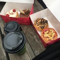 Vegan Peanut Butter Donut and Peanut Butter filled crossnut  at Royal Donuts in Augsburg