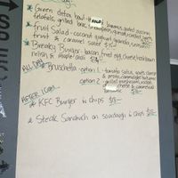 Specials board at The Olive Cafe in Norfolk Island