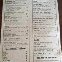 Menu at The Olive Cafe in Norfolk Island