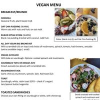 Unofficial list of vegan options at KOPIKU in Oconnor
