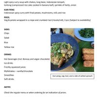 Unofficial list of vegan options at KOPIKU in Oconnor