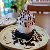 Brownie with ice-cream  #Veganuary at Carrots The Vegan Kitchen in Bangkok