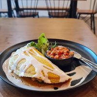 Chickpea omelete 😋 at Carrots The Vegan Kitchen in Bangkok