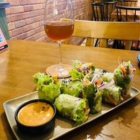 Summer rolls (fresh & tasty) & Carrot kombucha at Carrots The Vegan Kitchen in Bangkok
