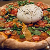 Buffalo pizza with running mozarela cheese   at Carrots The Vegan Kitchen in Bangkok